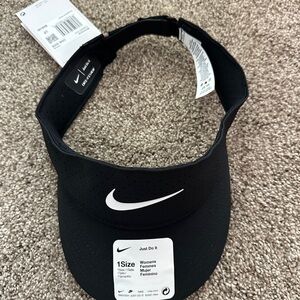 Nike Black Sports Visor with White Swoosh